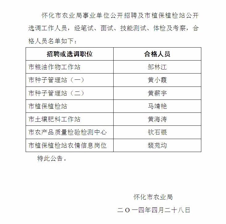 中国农业部公务员招聘启事