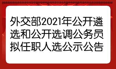 外交部公务员招聘公示名单揭晓，透视选拔背后的深层意义